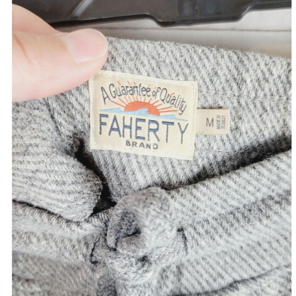 Faherty Whitewater Sweatpant In Grey Shell Loop, Sz Medium - Picture 4 of 16